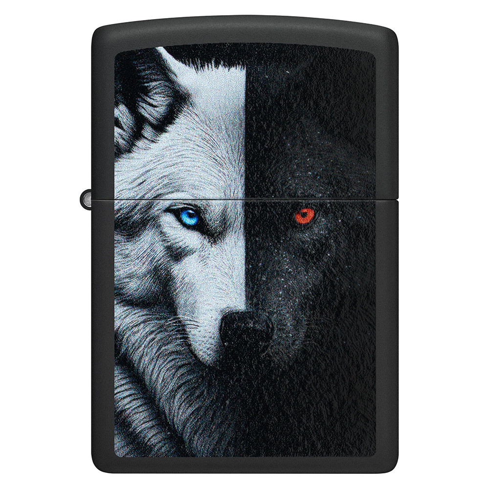 Зажигалка ZIPPO Two Wolves Black Matte 46694