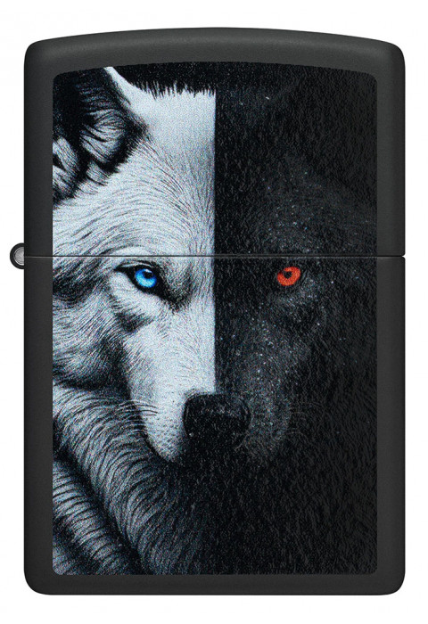 Зажигалка ZIPPO Two Wolves Black Matte 46694