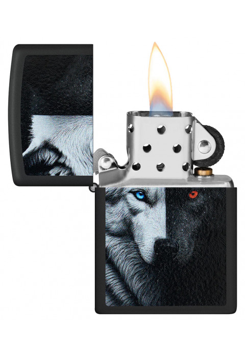 Зажигалка ZIPPO Two Wolves Black Matte 46694