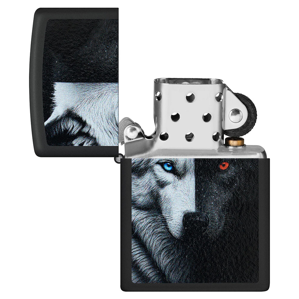 Зажигалка ZIPPO Two Wolves Black Matte 46694