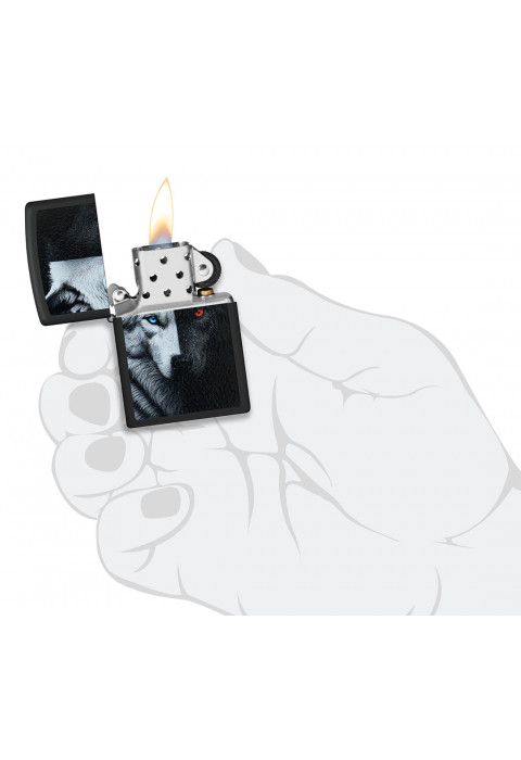 Зажигалка ZIPPO Two Wolves Black Matte 46694