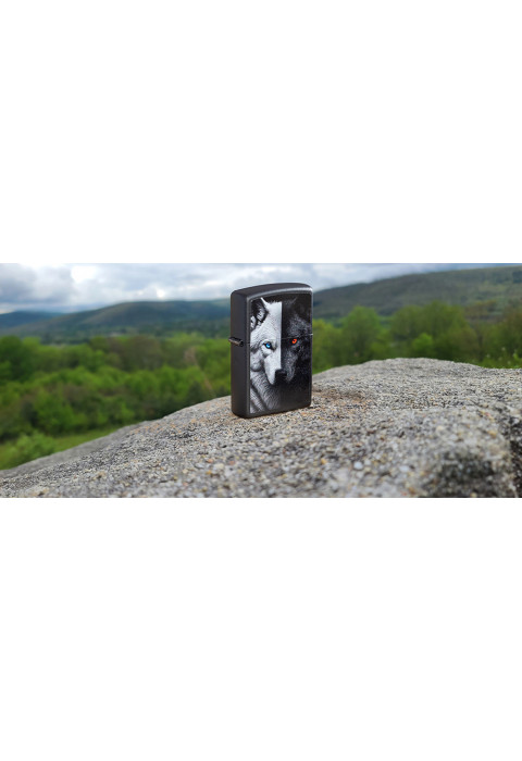 Зажигалка ZIPPO Two Wolves Black Matte 46694