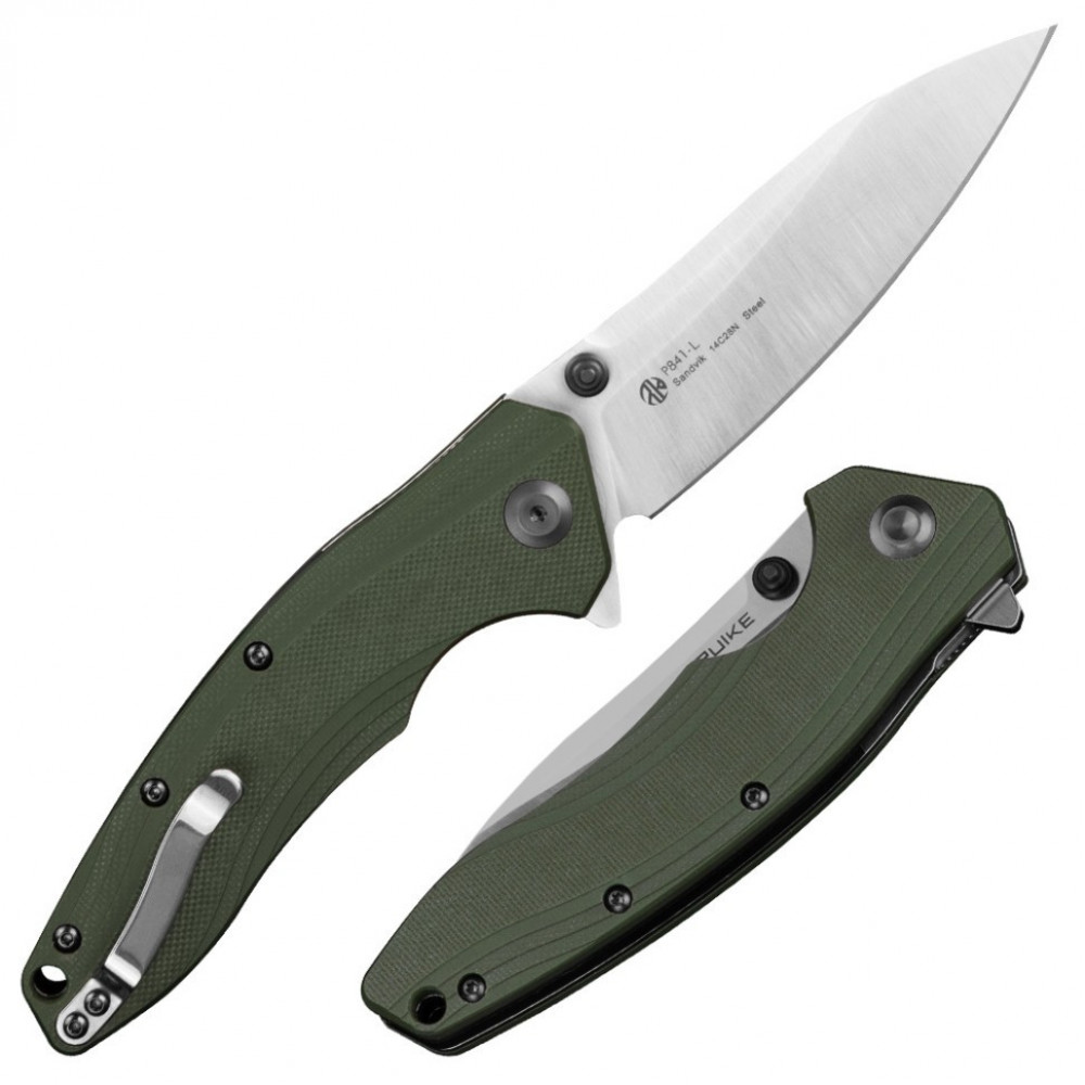 Нож складной Ruike P841-L черый/зеленый