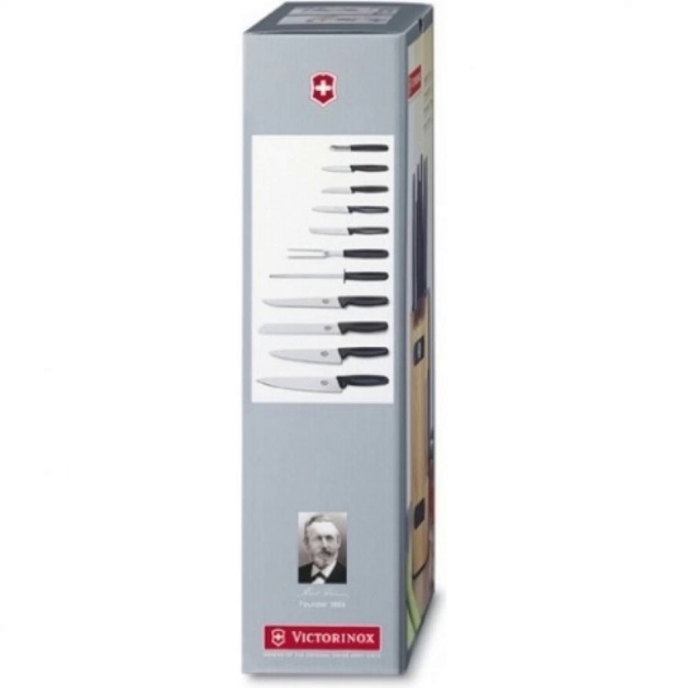 Набор из 11 столовых приборов VICTORINOX: 6 ножей, вилка, мусат для овощей, овощечистка 5.1153.11