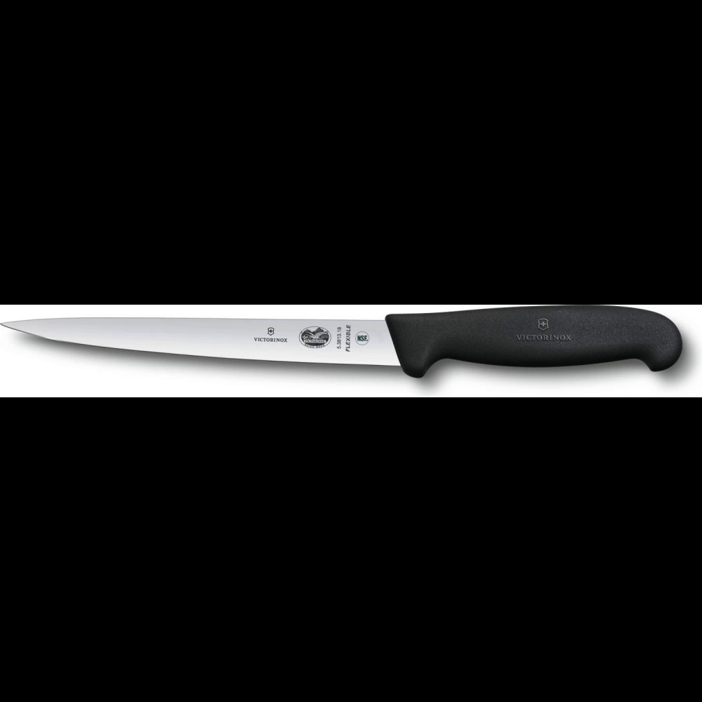 Нож филейный для рыбы VICTORINOX Fibrox с супер-гибким лезвием 18 см 5.3813.18