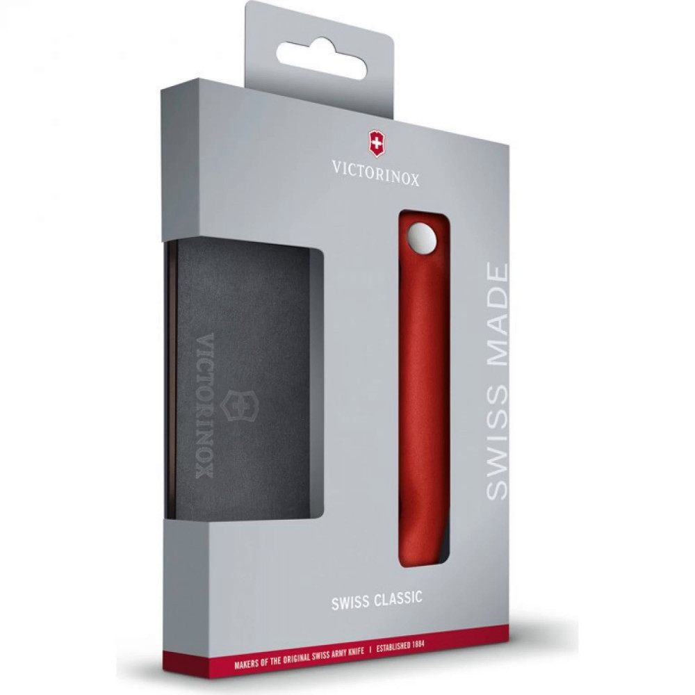 Набор VICTORINOX Swiss Classic: складной нож для овощей и разделочная доска, красная рукоять 6.7191.F1