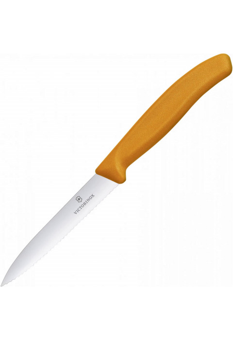 Нож для Овощей SwissClassic 10 см- С Серейторной Заточкой VICTORINOX 6.7736.L9 Swiss made