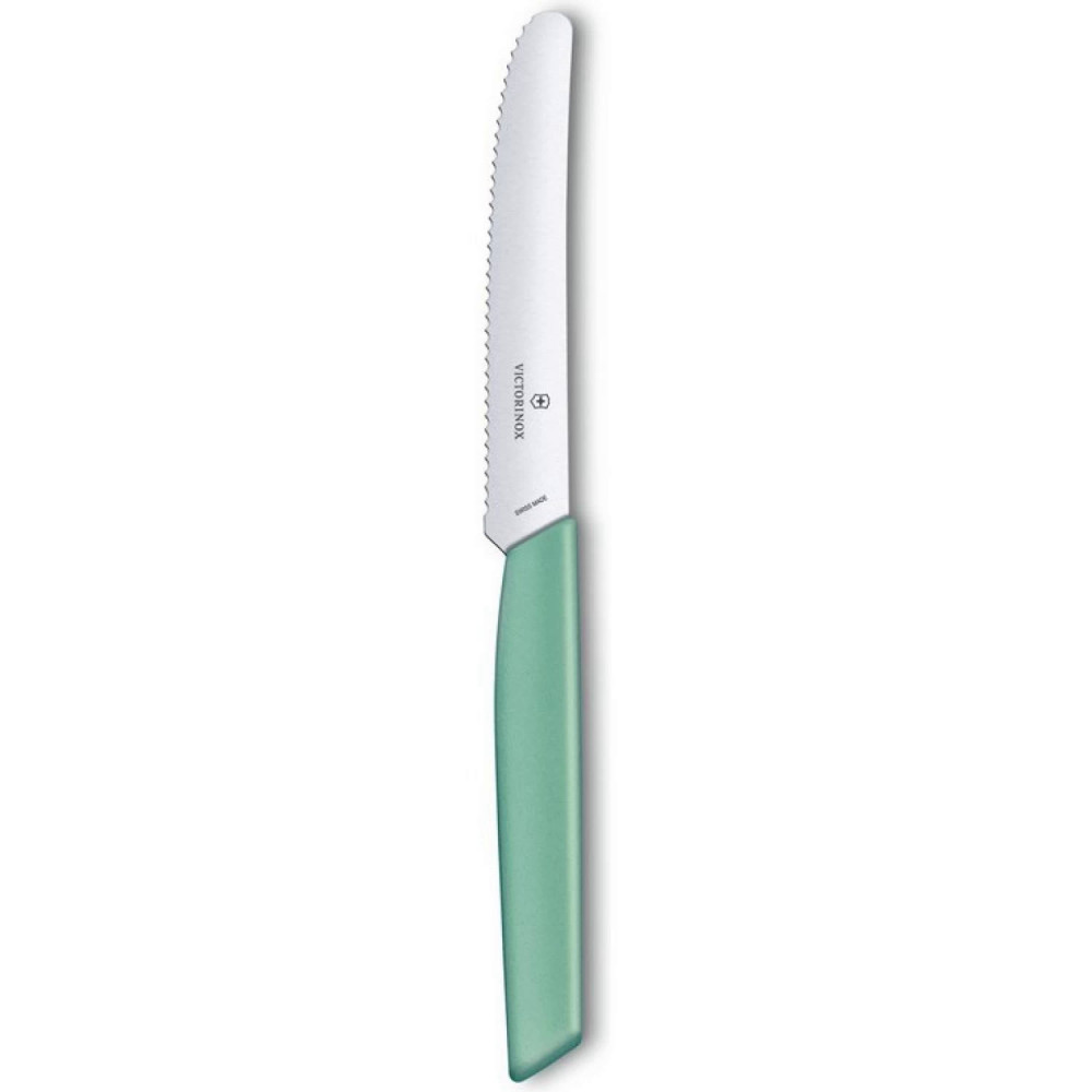 Нож кухонный Victorinox Swiss Modern (6.9006.11W41) стальной столовый лезв.110мм серрейт. заточка мя