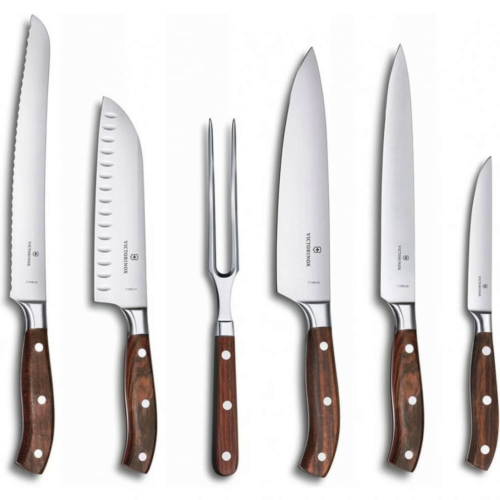 Набор из 6 кованых кухонных приборов VICTORINOX: 5 ножей и вилка 7.7240.6