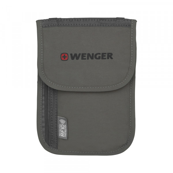 Кошелёк для документов WENGER на шею с системой защиты данных RFID, серый 604589