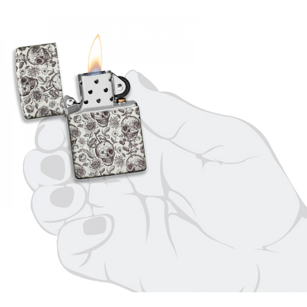 Зажигалка Skeleton Glow in the Dark Green ZIPPO