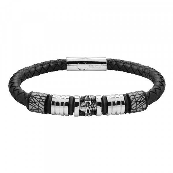 Браслет Five Charms Leather Bracelet с 5 шармами (22 см) ZIPPO