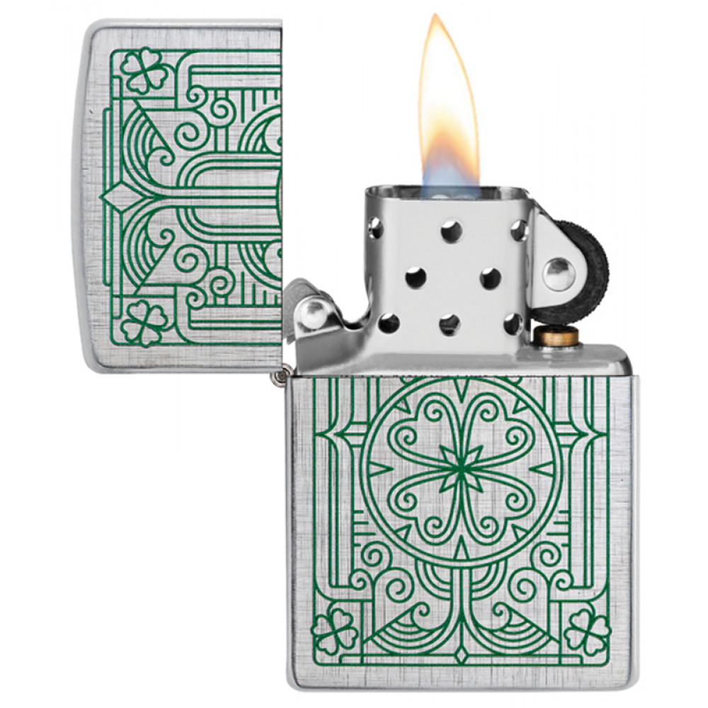 Зажигалка Brushed Chrome Luck Design ZIPPO