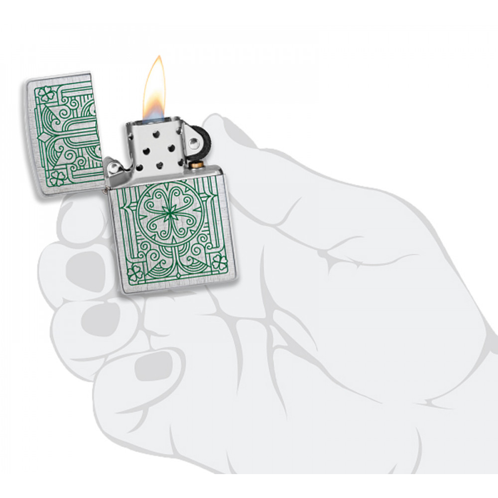 Зажигалка Brushed Chrome Luck Design ZIPPO