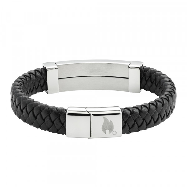 Браслет Steel Bar Braided Leather Bracelet (20 см) ZIPPO