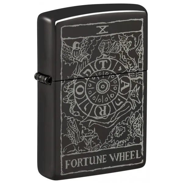 Зажигалка ZIPPO Wheel Of Fortune High Polish Black 46138