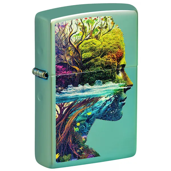 Зажигалка ZIPPO One with Nature Design High Polish Green 46233