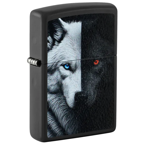 Зажигалка ZIPPO Two Wolves Black Matte 46694